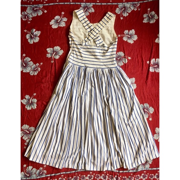 Blue and White Striped Dress - Picture 2 of 8